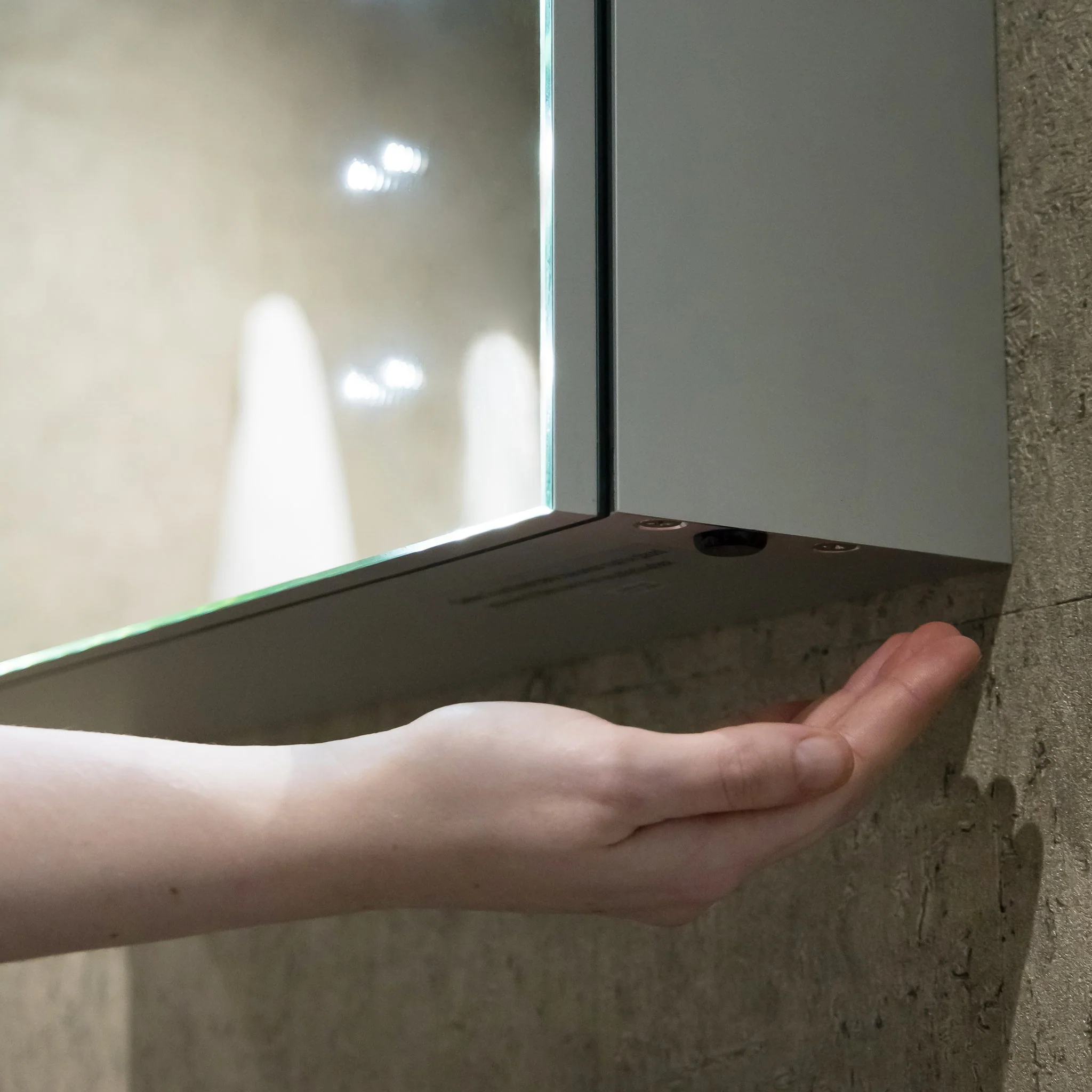 Hollis Left Hinged LED Bathroom Mirror Cabinet - Image 6