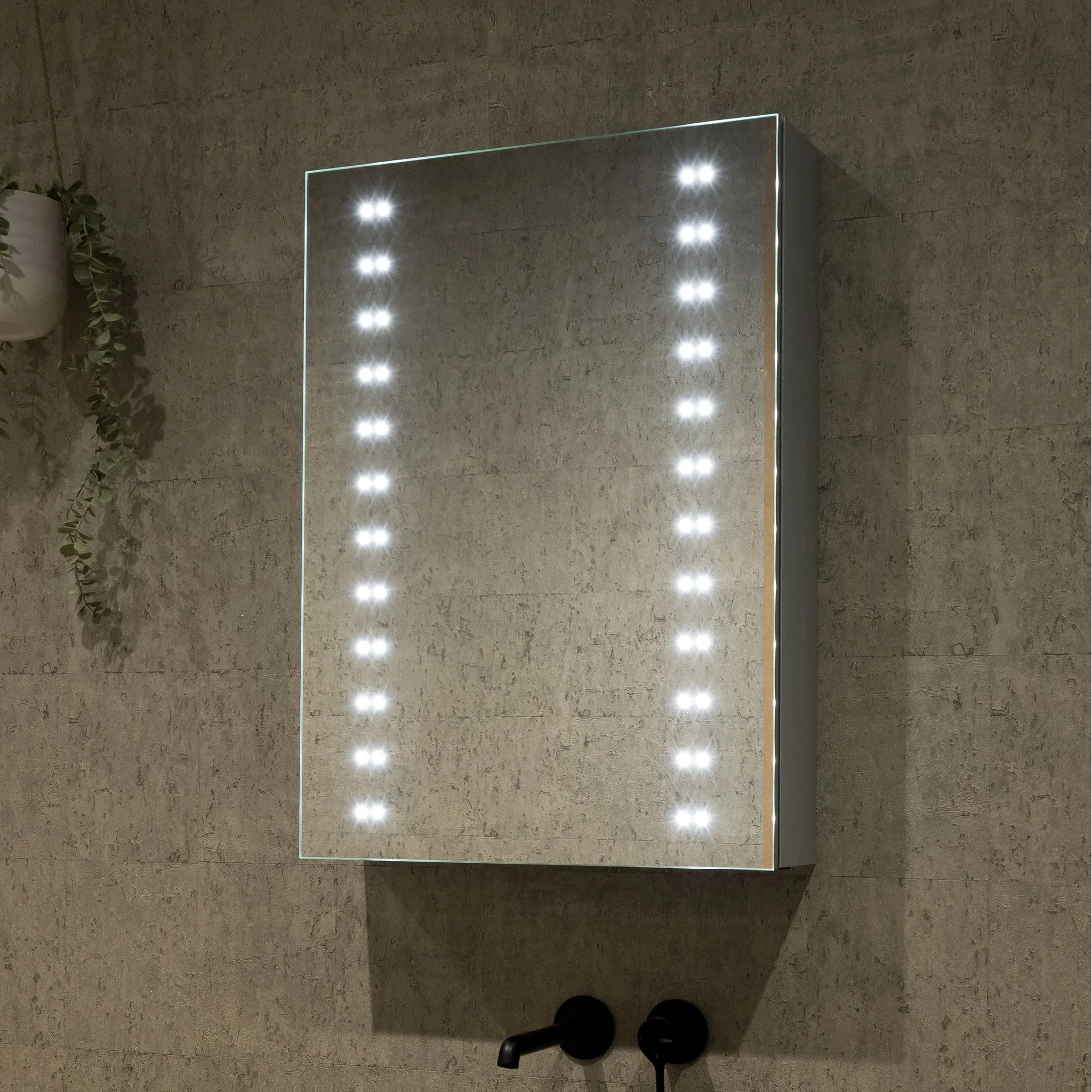 Hollis Left Hinged LED Bathroom Mirror Cabinet - Image 9