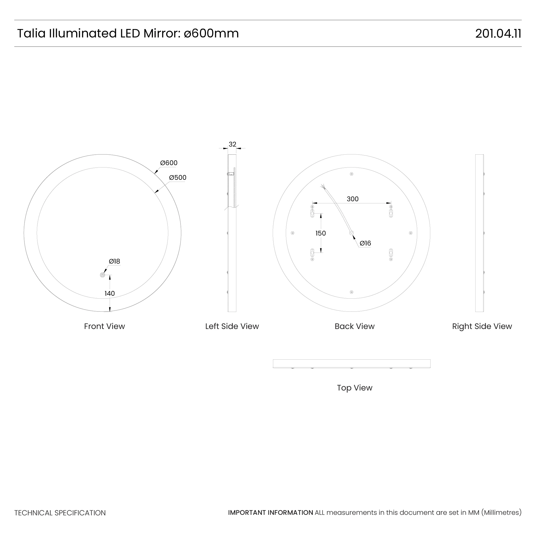 Talia Backlit LED Bathroom Mirror - Image 11