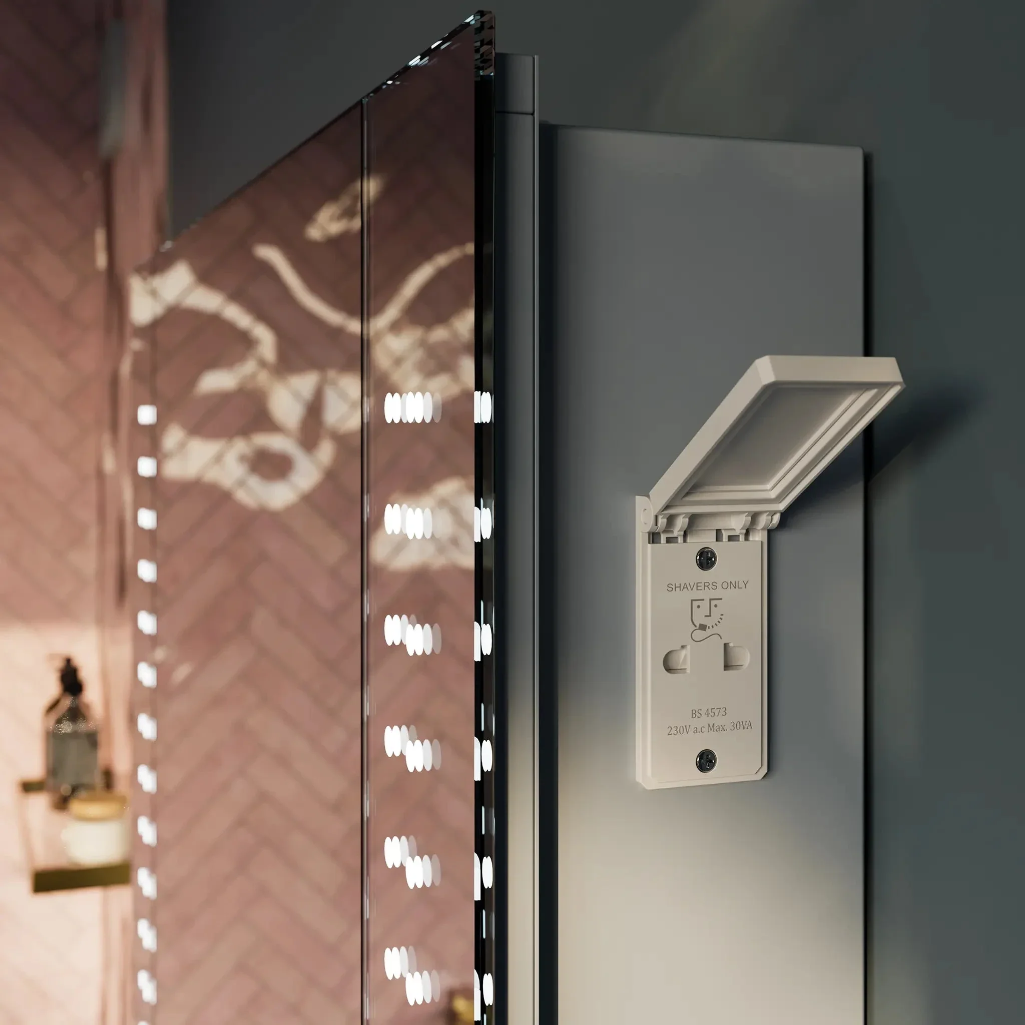 Rowan 650x600mm LED Bathroom Mirror Cabinet - Image 3