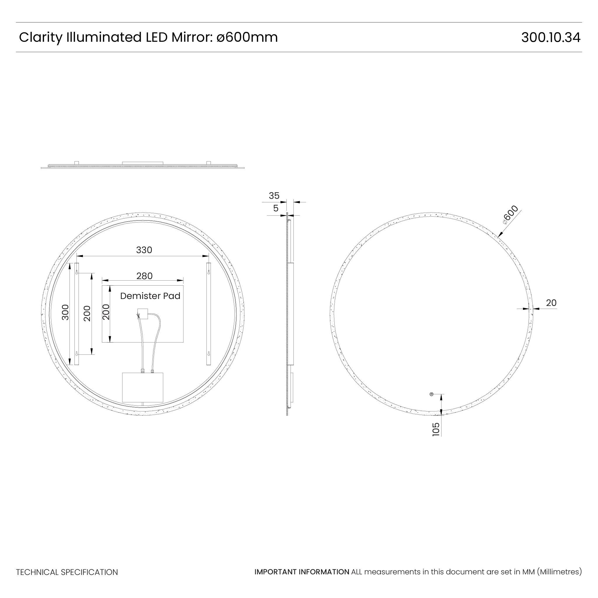 Clarity Round LED Bathroom Mirror - Image 21