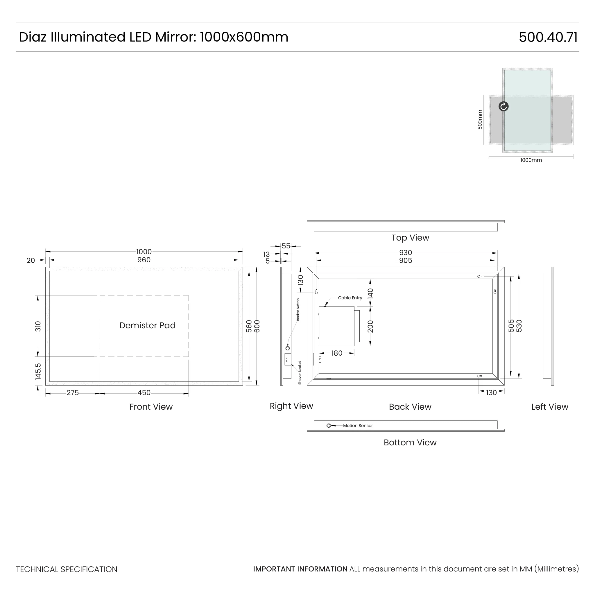 Diaz LED Bathroom Mirror - Image 14