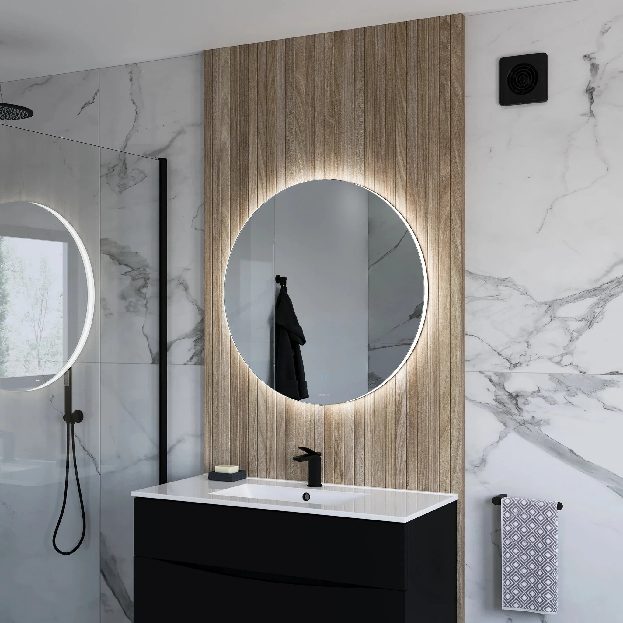 Halo Round LED Bathroom Mirror - Image 23
