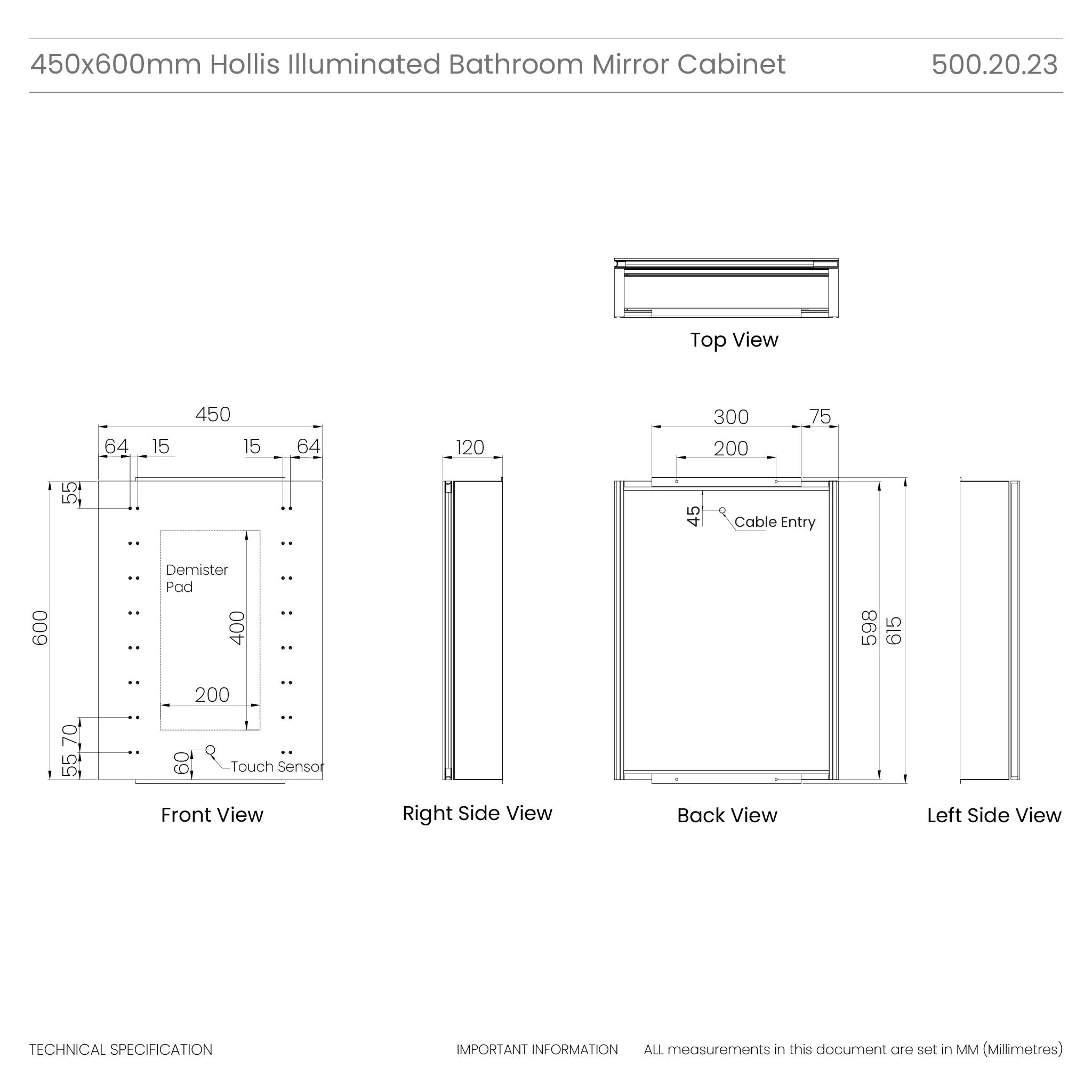 Hollis LED Bathroom Mirror Cabinet - Image 8