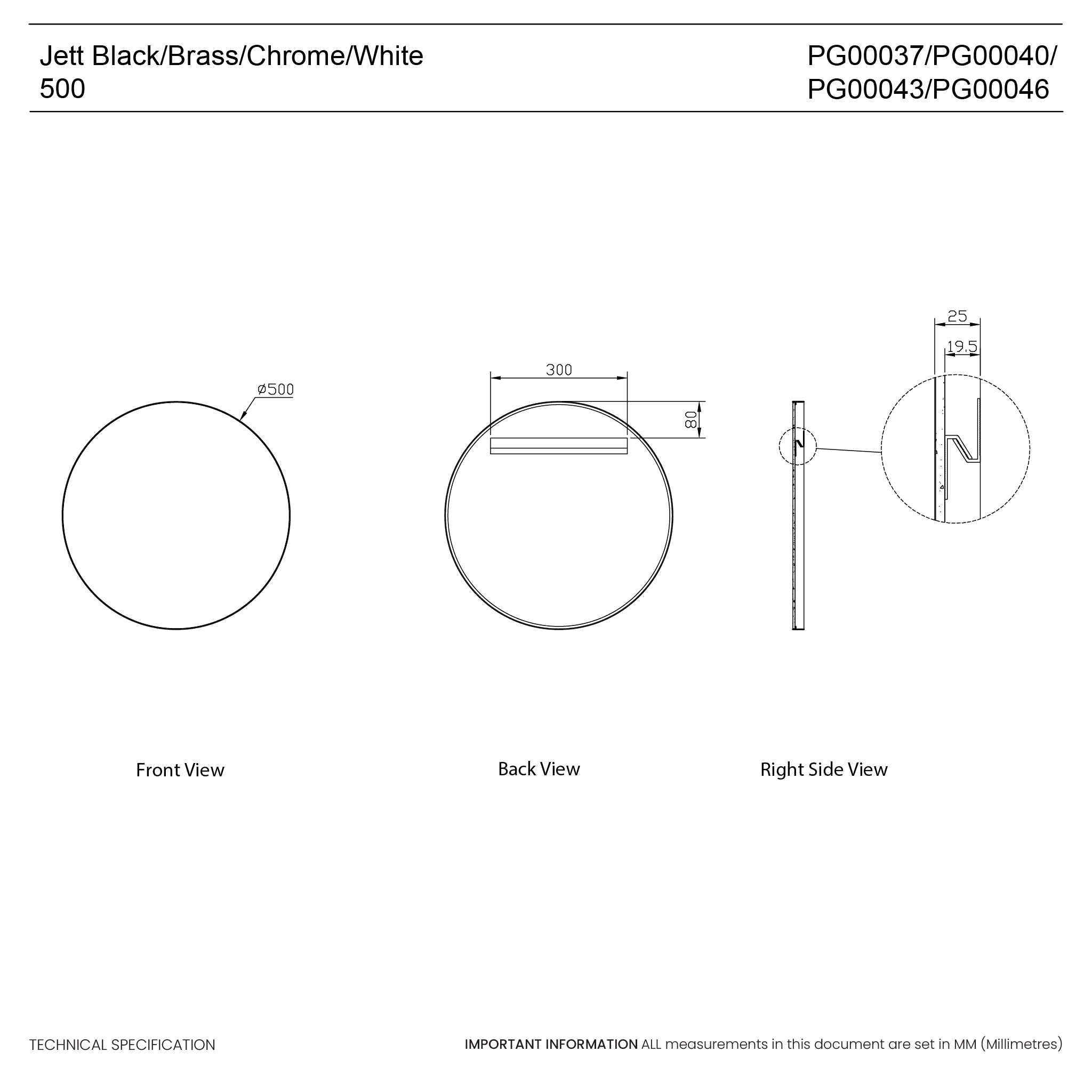 Jett Round Slim Frame Mirror - Image 18