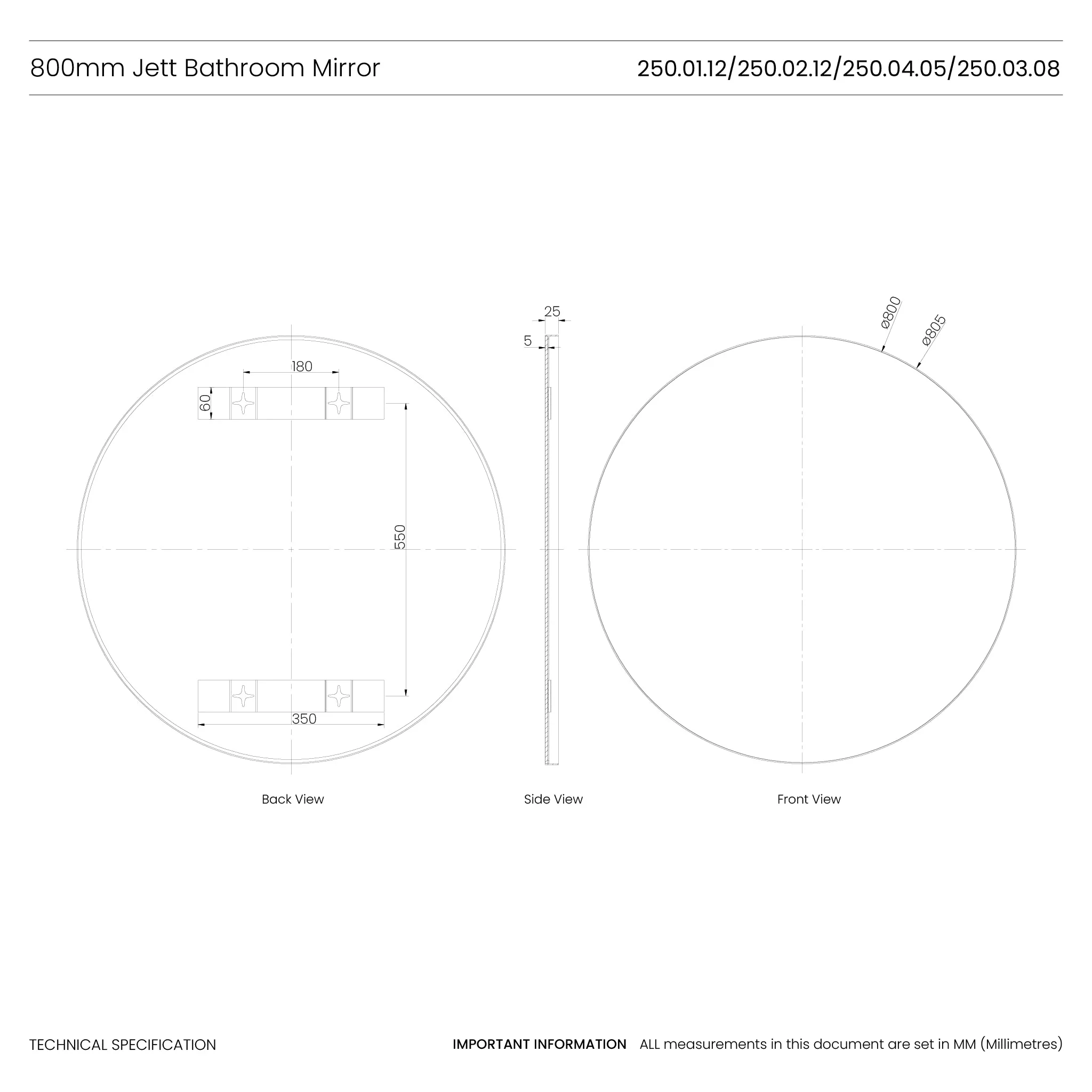 Jett Round Slim Frame Mirror - Image 26