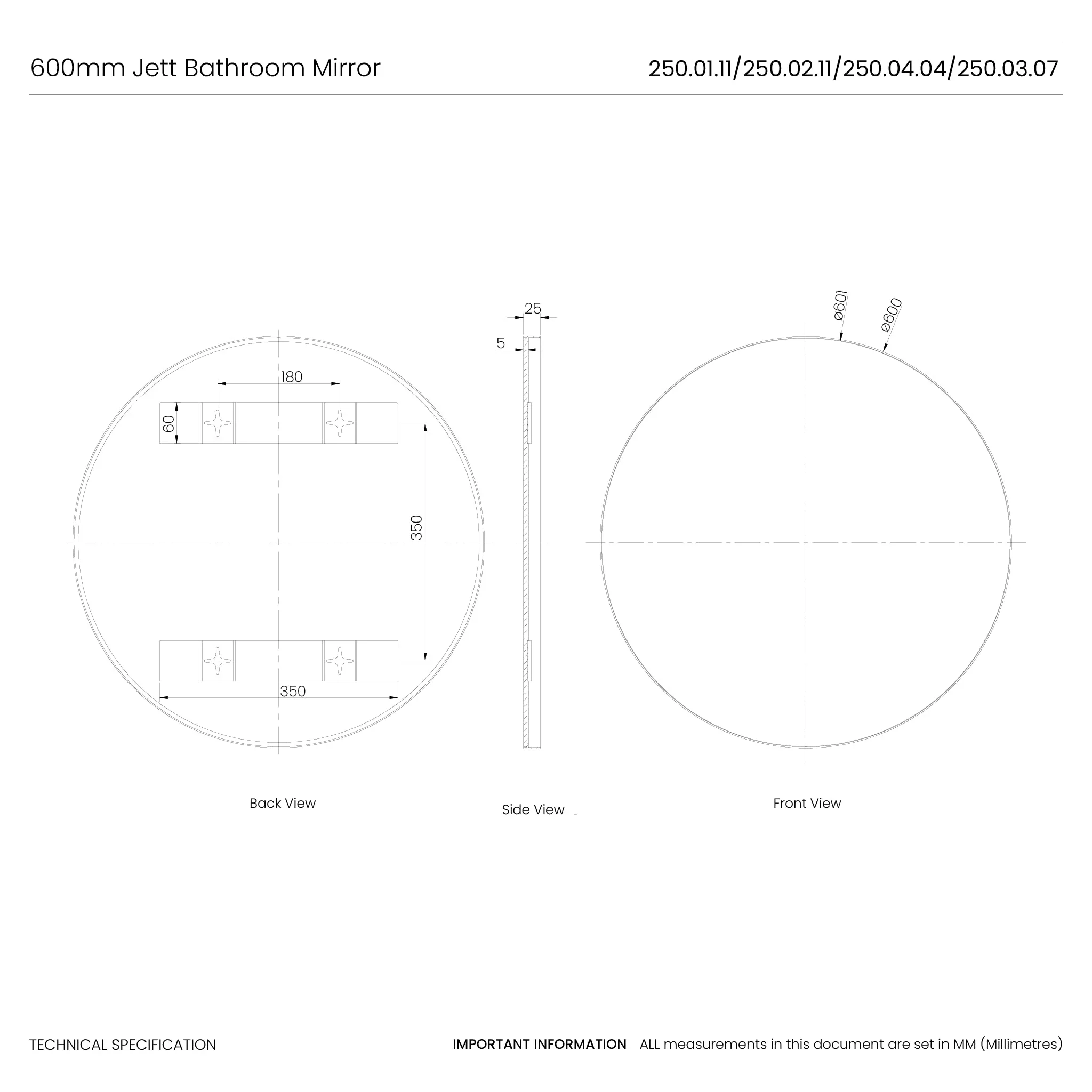 Jett Round Slim Frame Mirror - Image 32