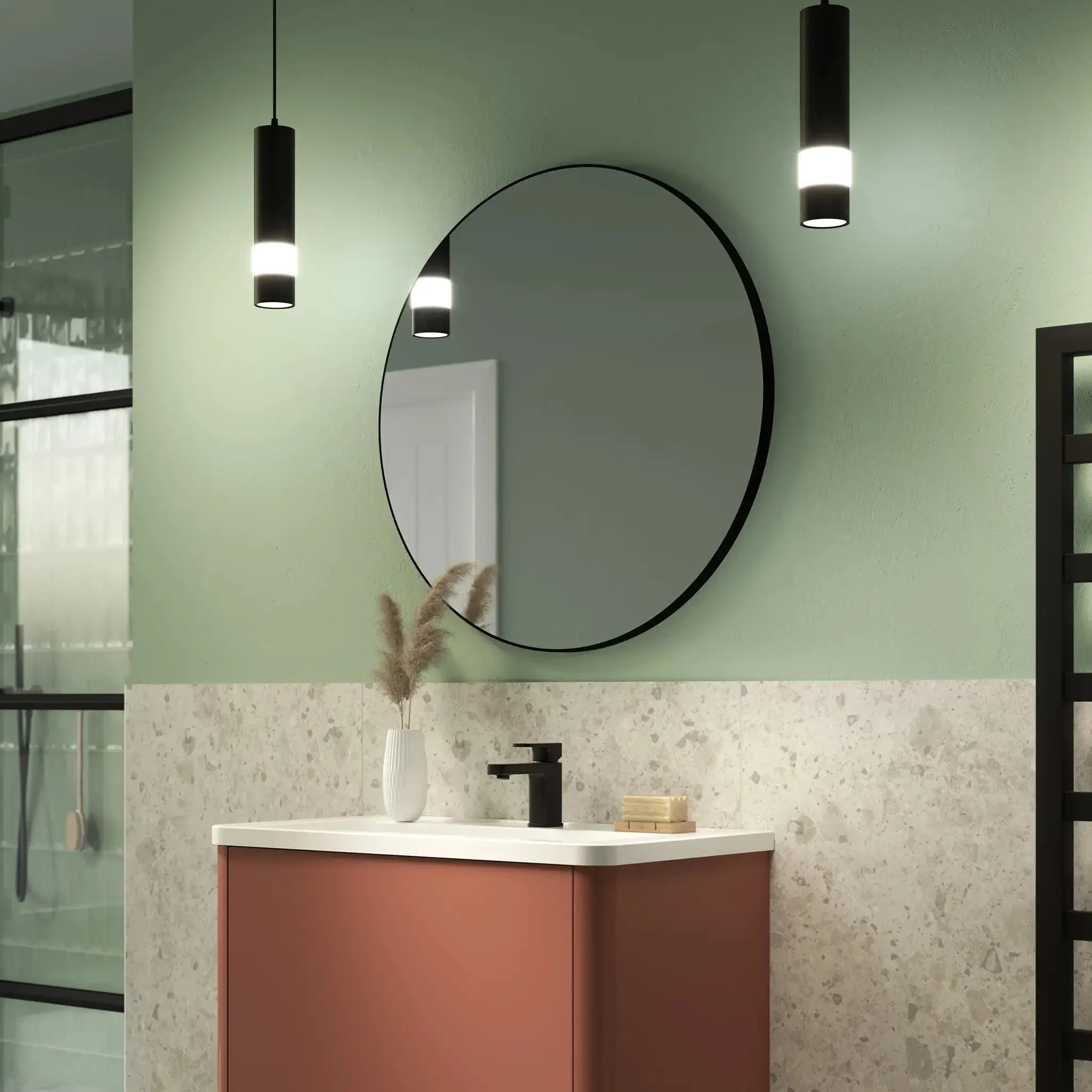 Jett Round Slim Frame Mirror - Image 7