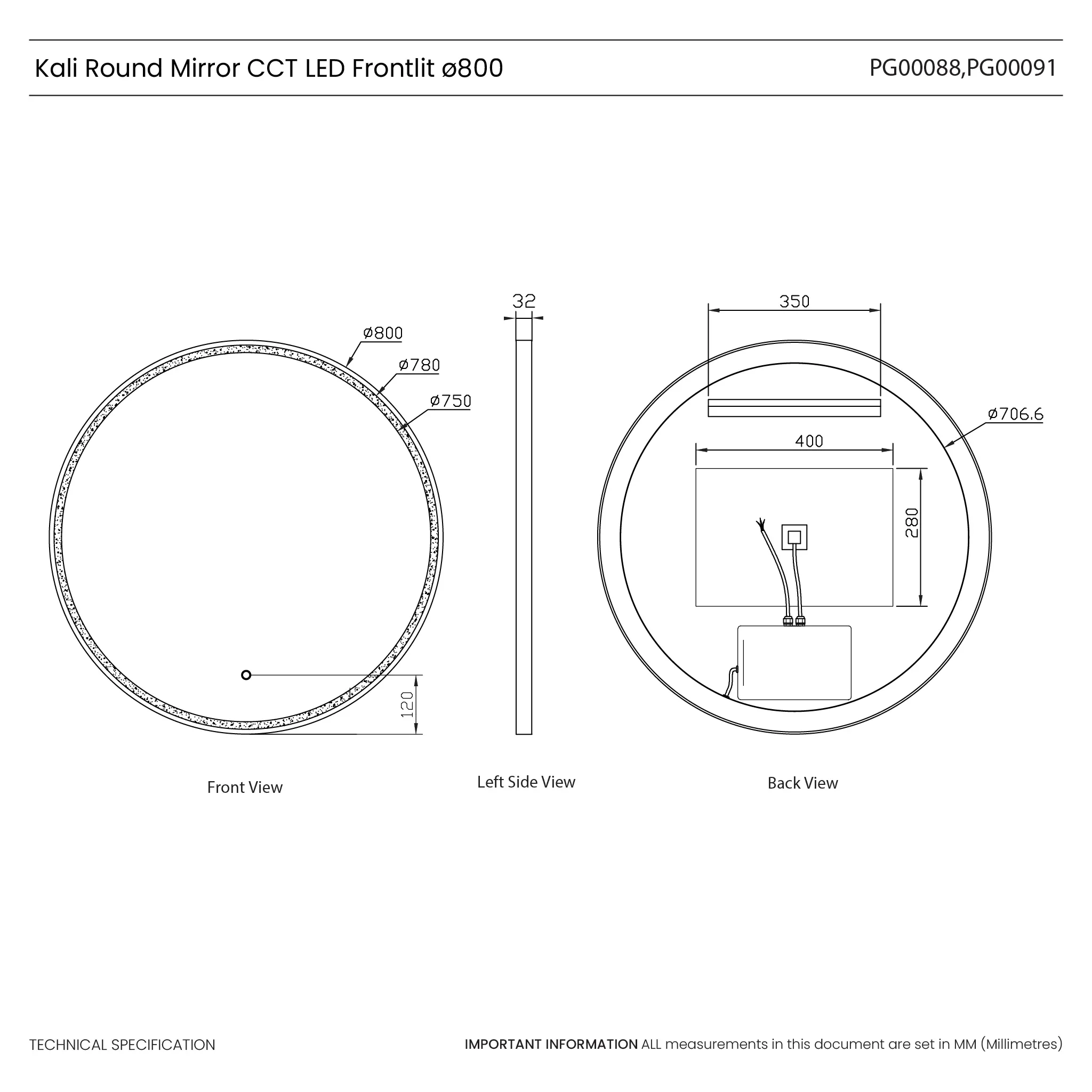 Kali Round LED Illuminated Mirror - Image 22