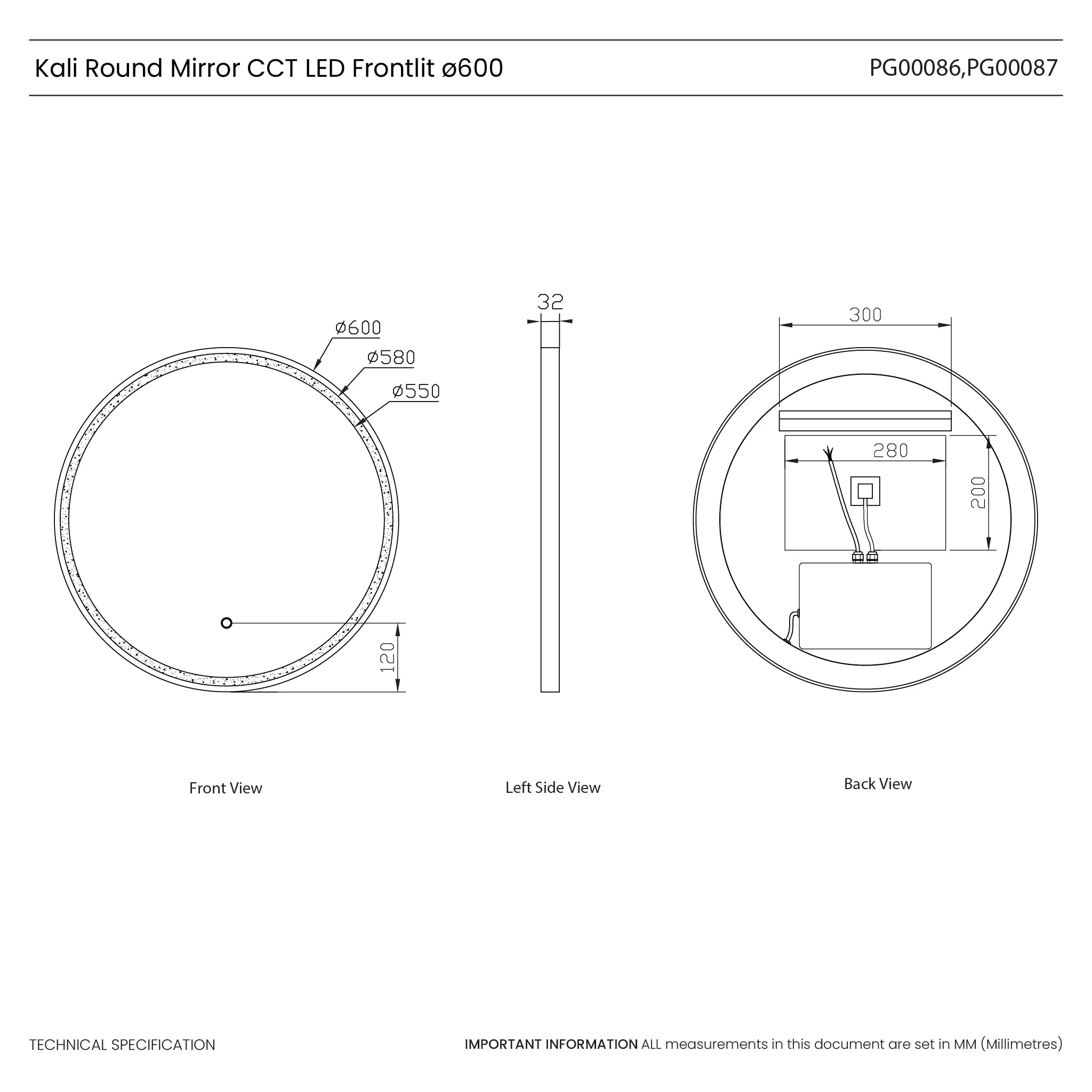 Kali Round LED Illuminated Mirror - Image 24