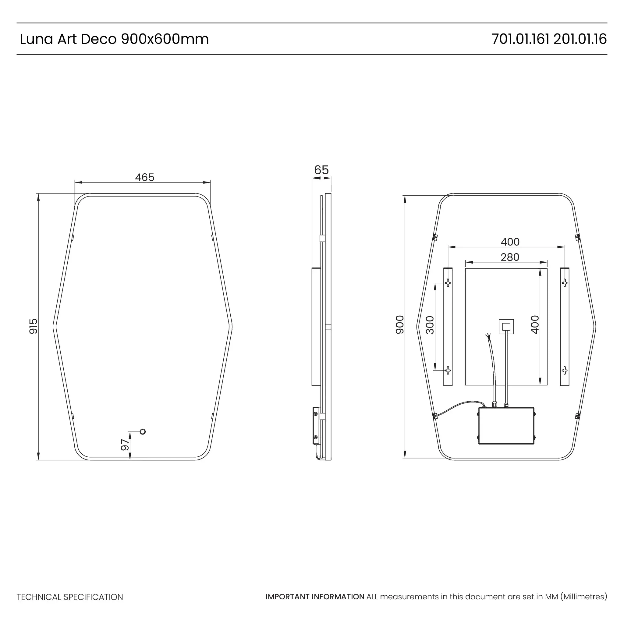 Luna Geo LED Bathroom Mirror - Image 14