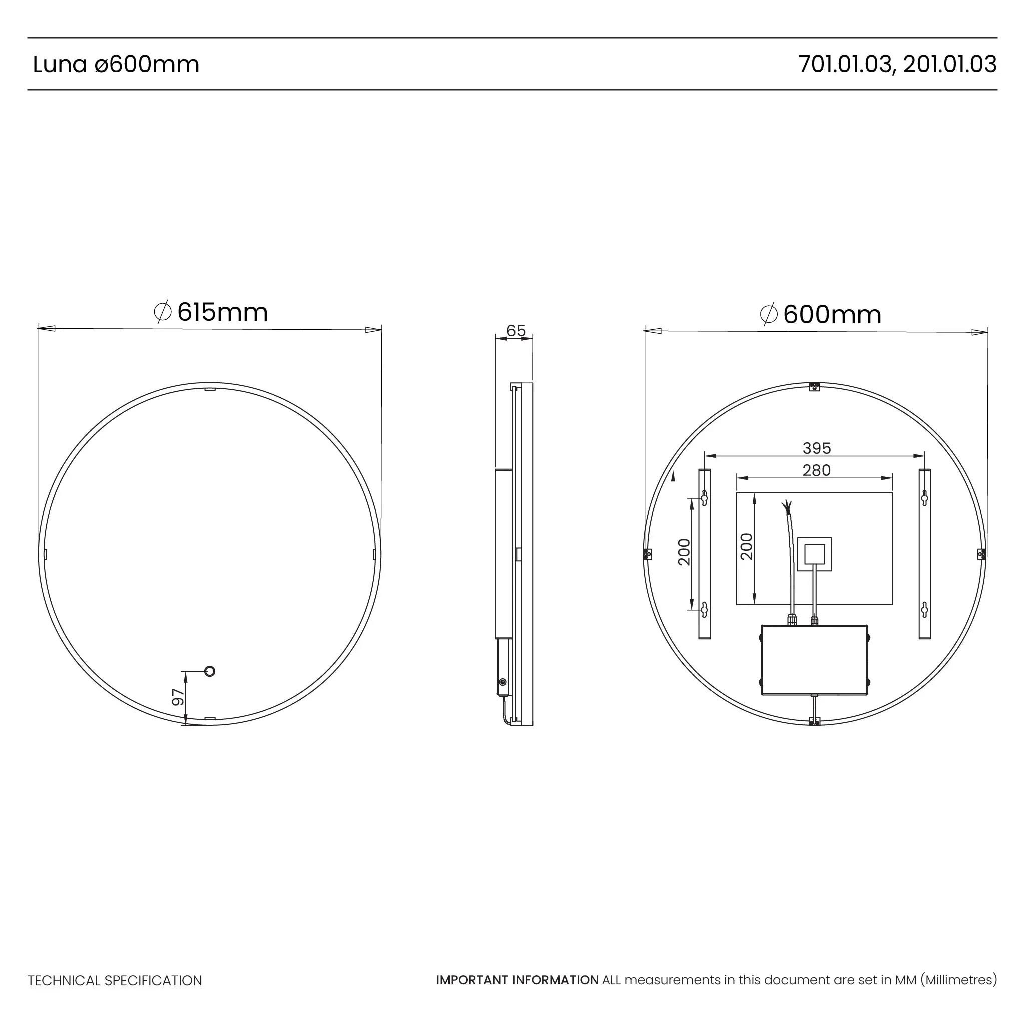 Luna Round LED Bathroom Mirror - Image 16