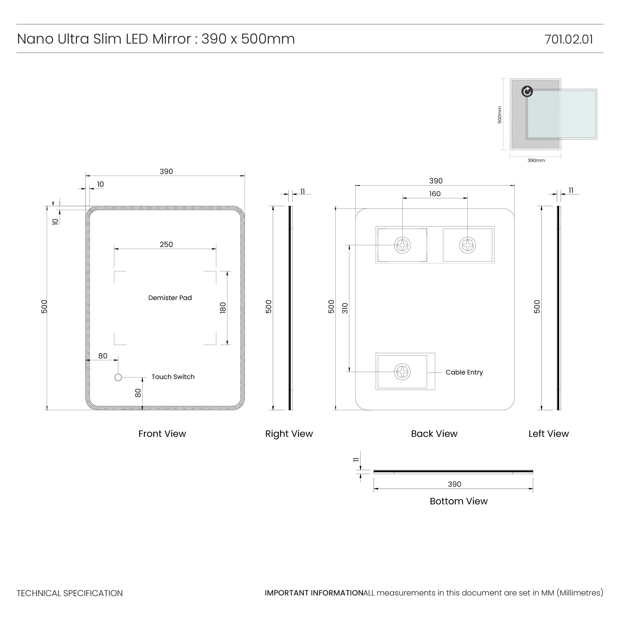 Nano Ultra-slim LED Bathroom Mirror - Image 20