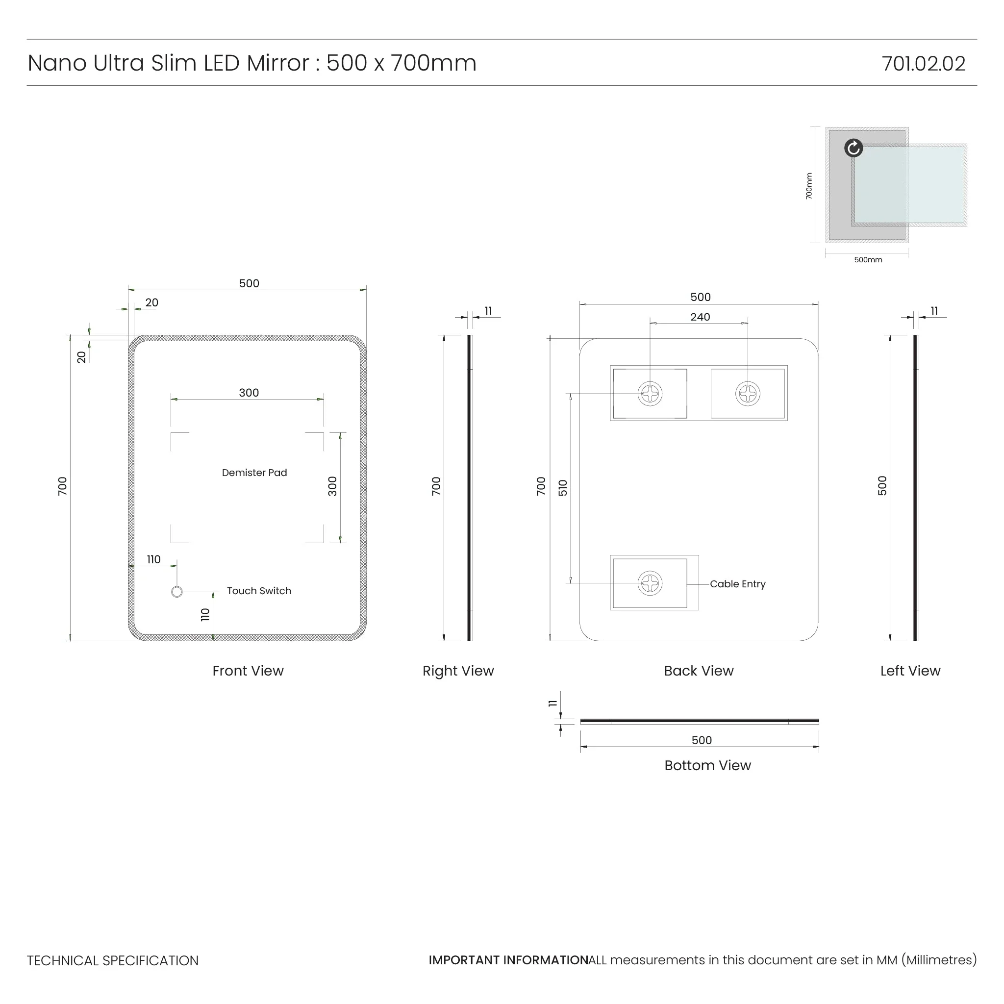 Nano Ultra-slim LED Bathroom Mirror - Image 22