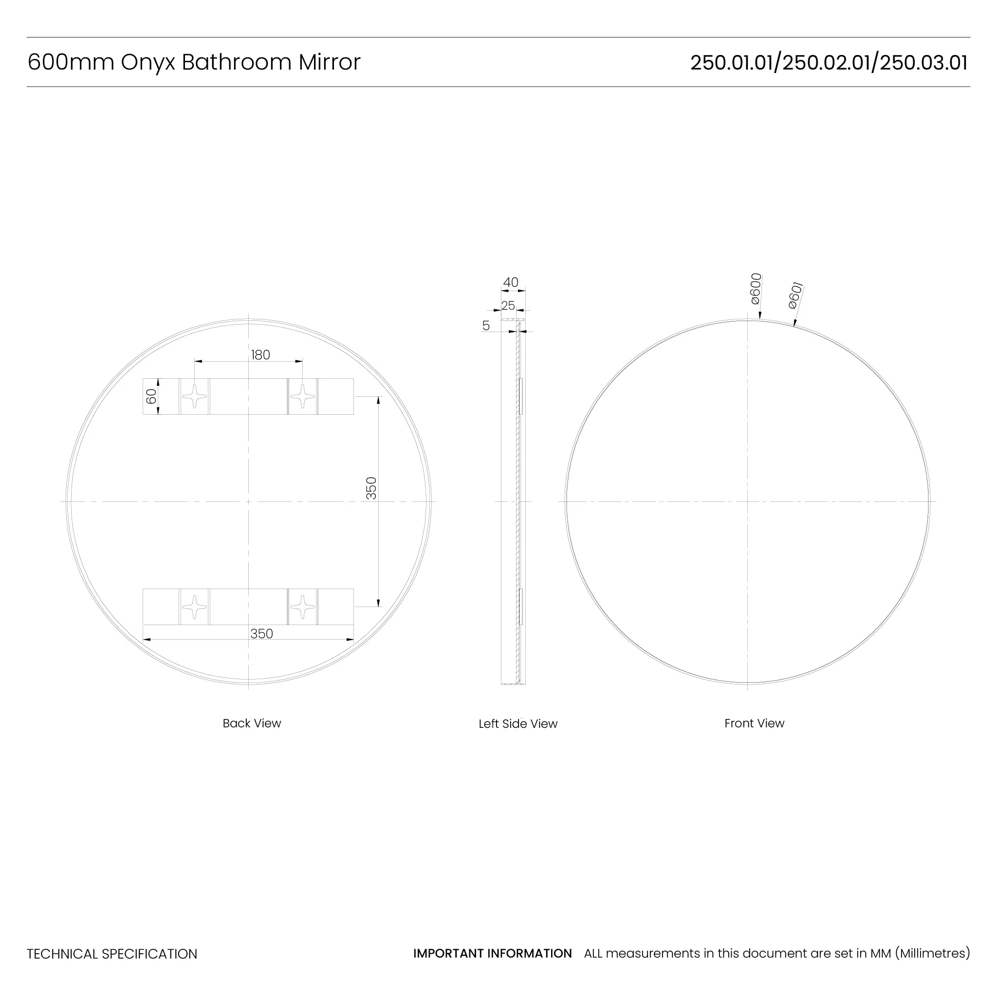 Onyx Round Deep Frame Mirror - Image 12