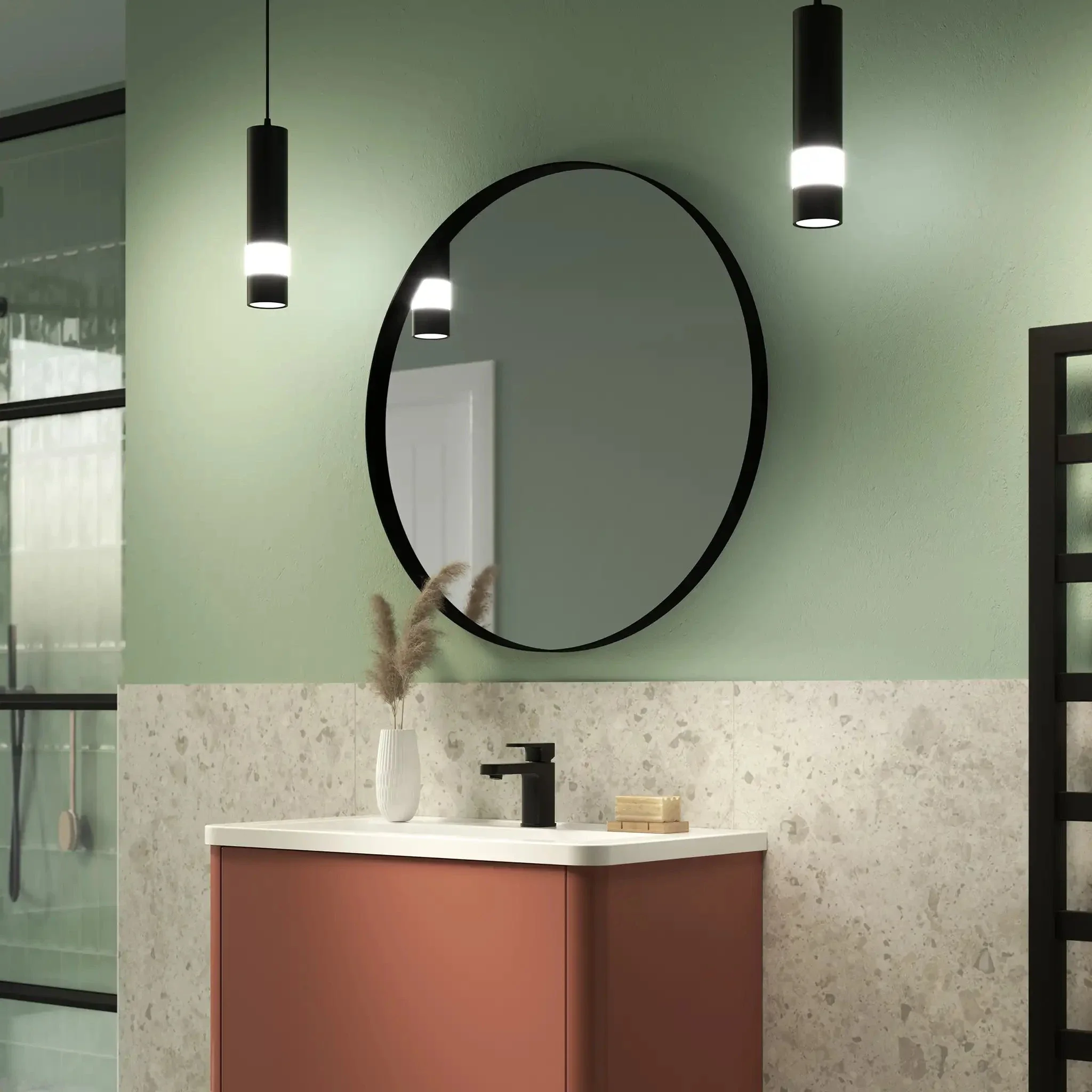 Onyx Round Deep Frame Mirror - Image 9
