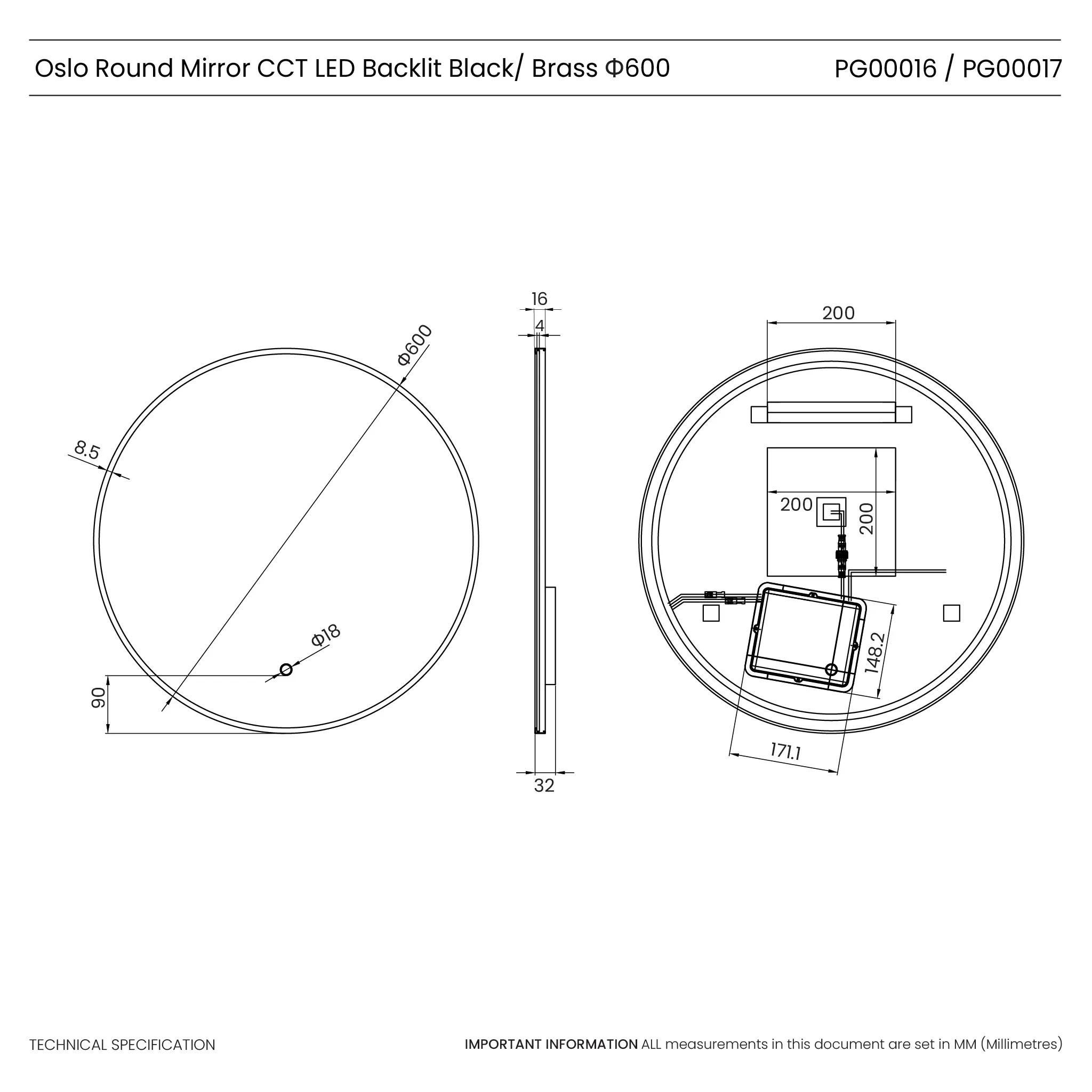 Oslo Round LED Bathroom Mirror - Image 19