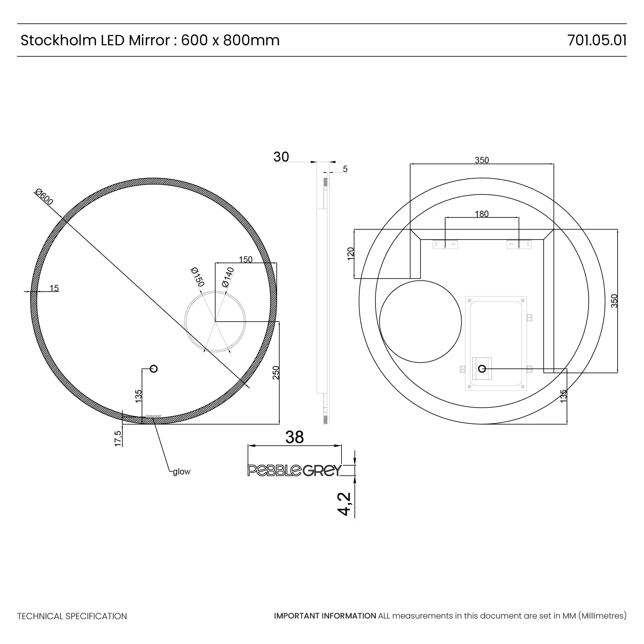 Stockholm Round LED Bathroom Mirror - Image 5