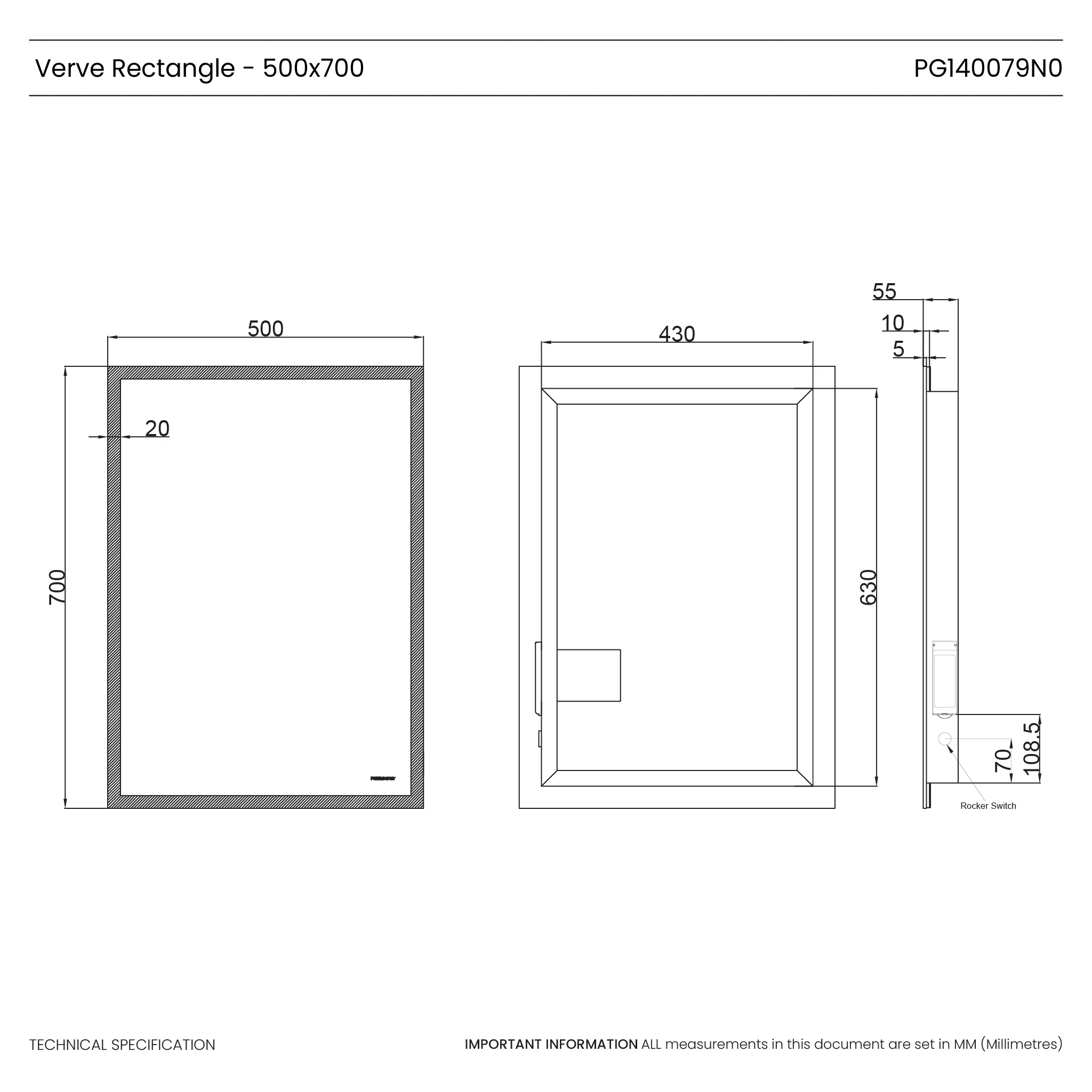 Verve Portrait Rechargeable Battery LED Mirror - Image 17